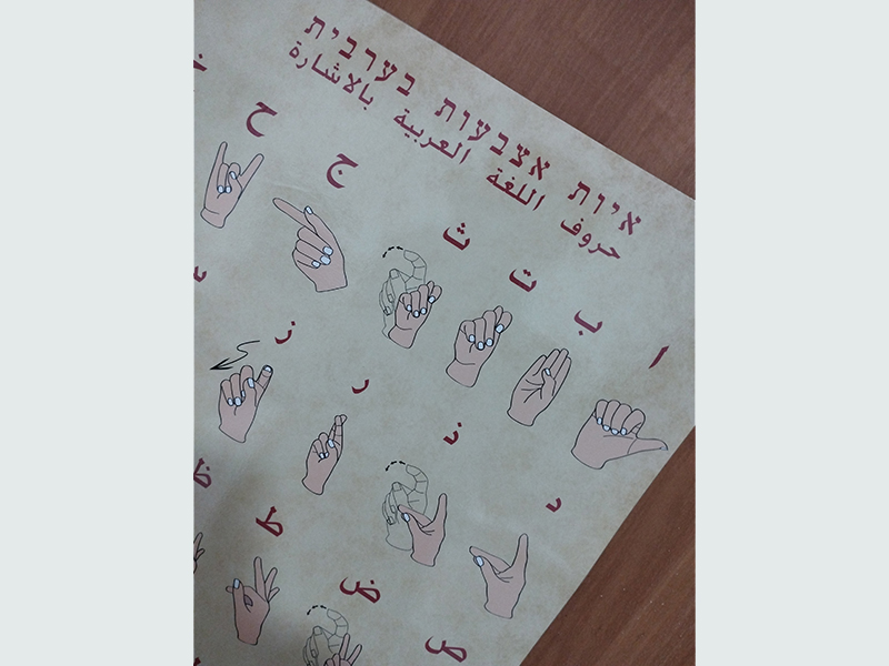 ספרים, לוחות שנה - פוסטר איות אצבעות ערבית